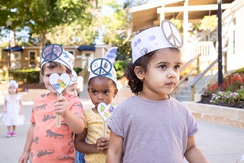 Students Gather to Mark a Day for Peace