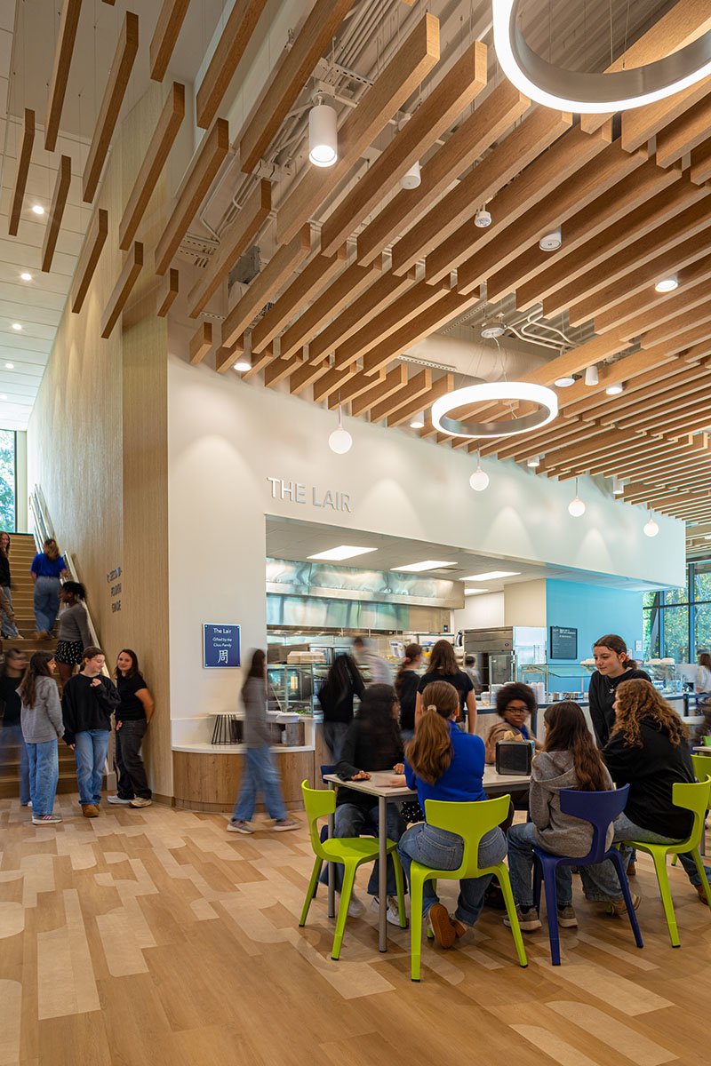 Students eating in dining hall
