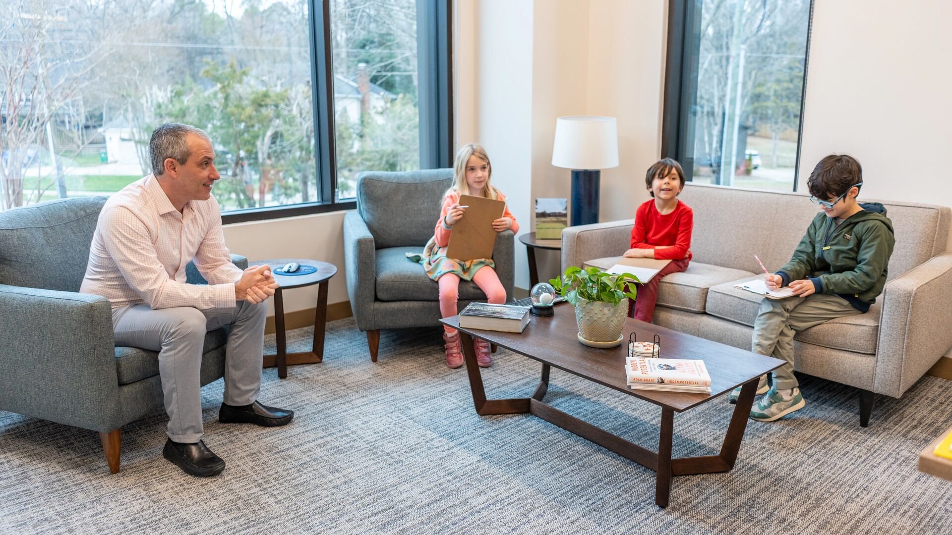 Students interview Mr. Ballaban