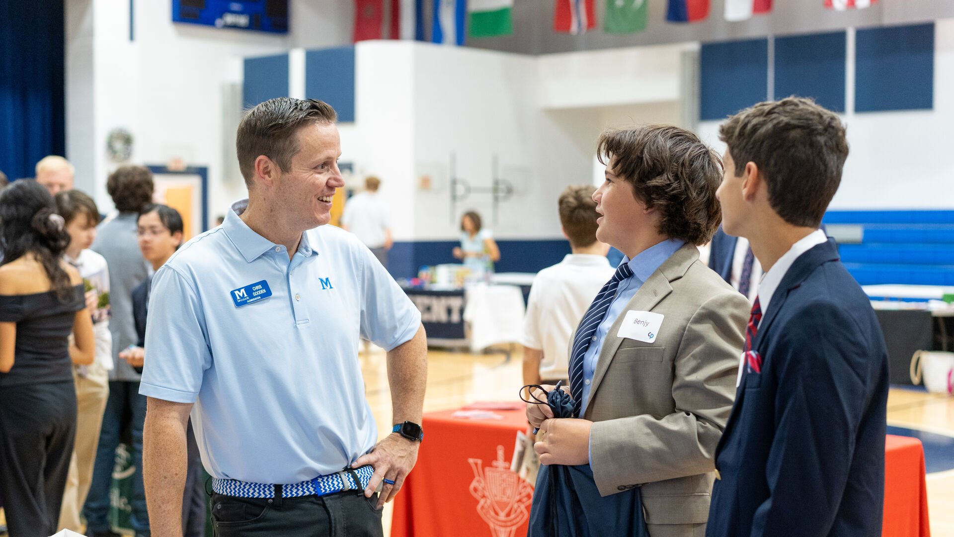 Students meet a McCallie admissions representative.