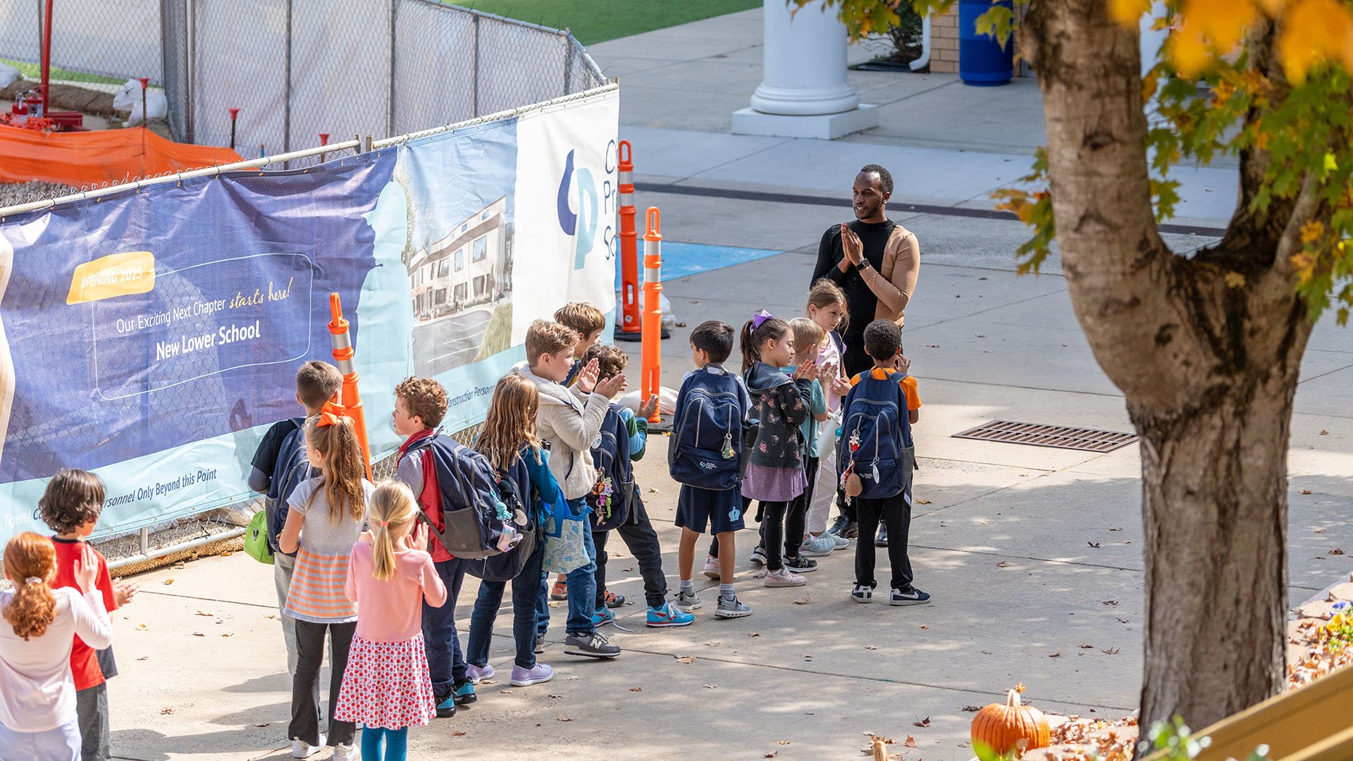 Students walk to class.