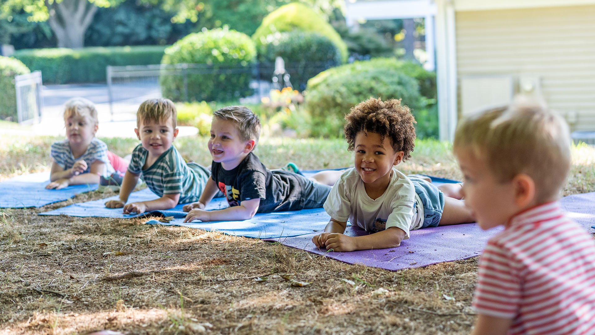 Students doing yoga