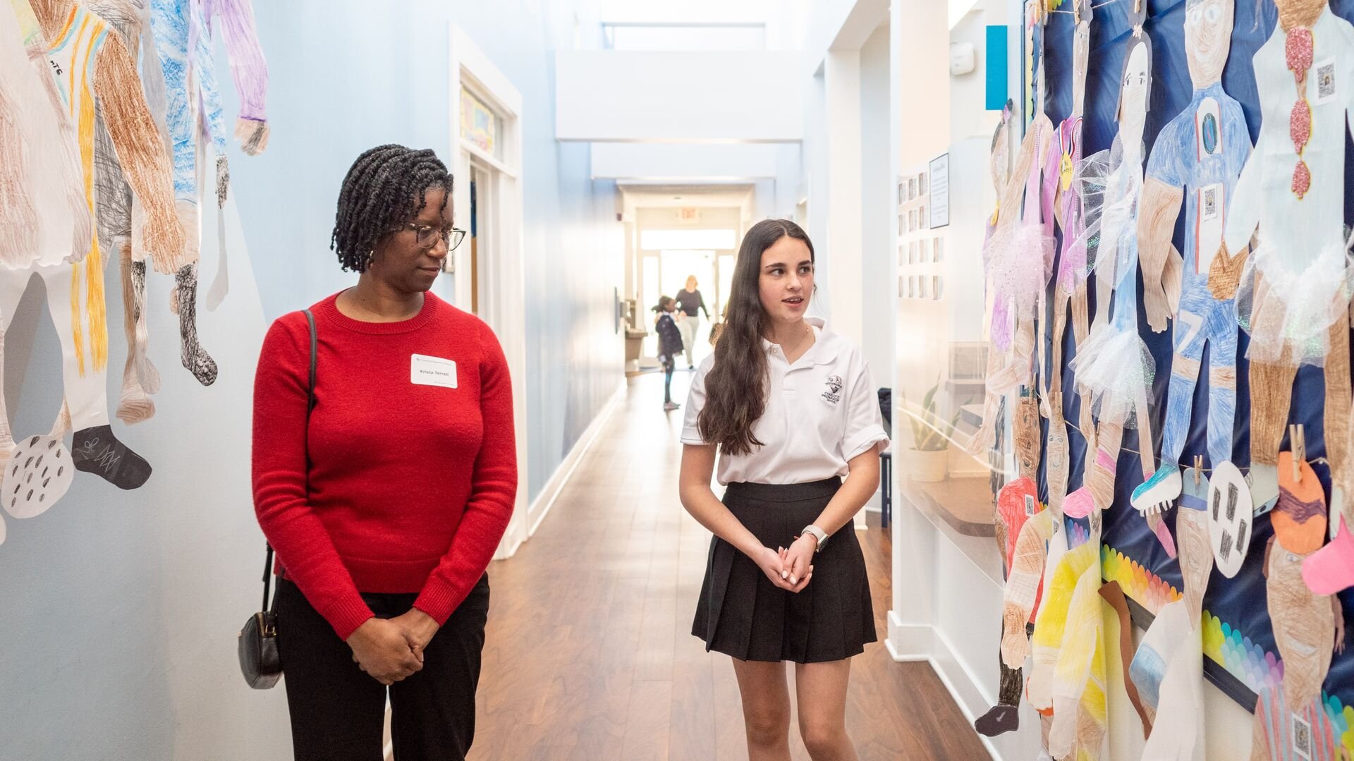 A middle school student tours a guest